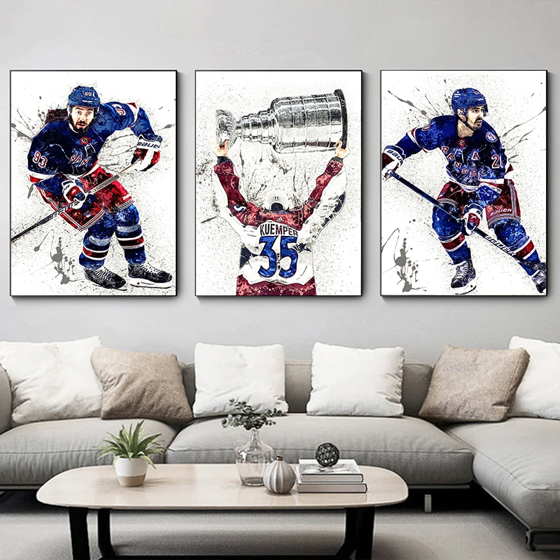 Abstract Ice Hockey Portrait S - مراجعة Sports Equipment Poster وسعره